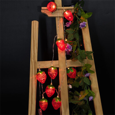 

Gobestart Red Strawberry Fruit Light String Childrens room Decoration Lamp 10LED
