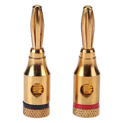 

2pcs Gold-plated Banana Plugs Musical Audio Speaker Cable Wire Connectors