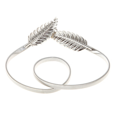 

Flower Leaf Shape Elastic Belts Women Girl Stretch Skinny Metal Waist Belt