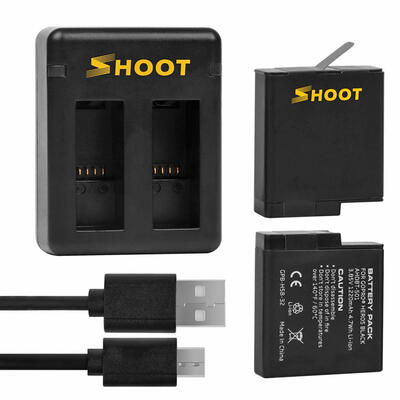 

SHOOT Dual Port Battery Charger w 2pcs Battery for GoPro Hero 5 6 7 Black