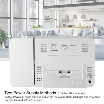 

Greensen LED Multifunction Projection Digital Alarm Clock Temperature USB Silver