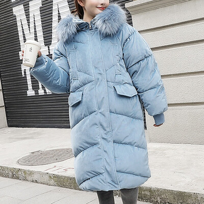 

Toponeto Fashion Women Winter Warm Cotton Hooded Winter Long-Sleeved Overcoat