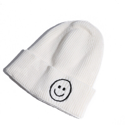 

Hat female smiling face cute ladies knit hat autumn&winter Korean version of Joker new wool hat Korea earmuff head cap