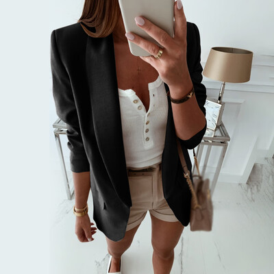 

Womens Long Sleeve Loose Coat Plus Size Office Business Outwear Blazer Jackets