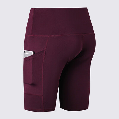 

Women Sports Yoga Pants Side Pockets Short Leggings Sportswear Fitness Skinny Bodycon Trousers