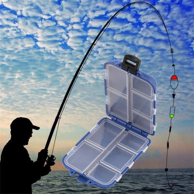 

Portable 10 Compartments Fishing Lure Spoon Hook Rig Bait Storage Case Box