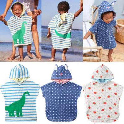 

US Cartoon Hooded Bath Towel Pool Beach Wearable Bathrobe for Kids Baby Toddlers