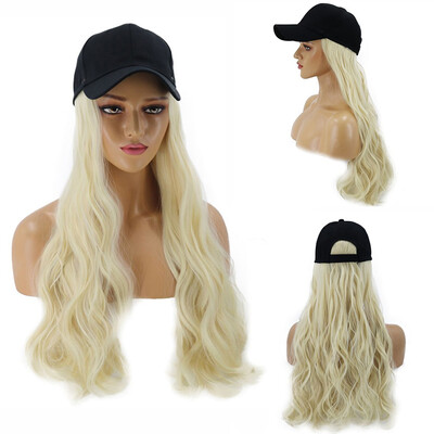 

Gobestart Long curls Wig Cap Long Hair Baseball Cap Ball Caps Casual Hat With Wig