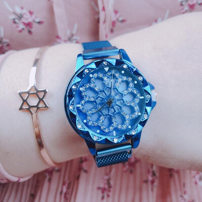 

Tong Sheng time to run the watch female student shaking the same paragraph network red fashion magnet waterproof mesh belt watch w