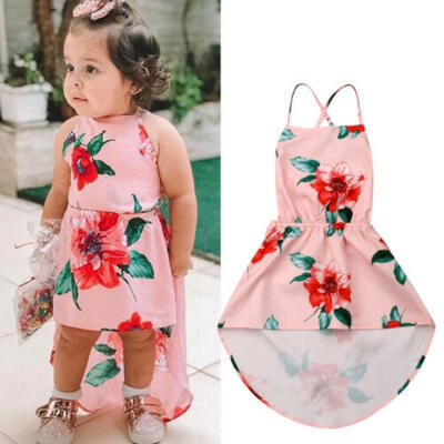 

US Cute Toddler Kids Baby Girl Floral Casual Summer Dress Sundress Clothes 0-3Y
