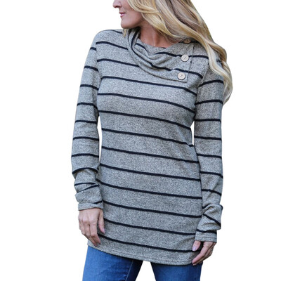 

Women Autumn Fashion Concise Casual All-match Striped Long Sleeve Hoodie