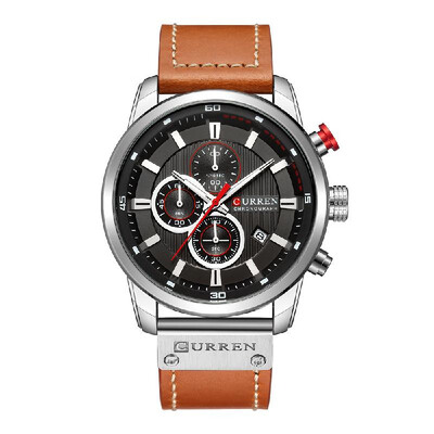 

Curren Men Fashion PU Leather Sports Wrist Watch Casual Watch Luxury Water-Resistant Quartz Watch with Exquisite Box