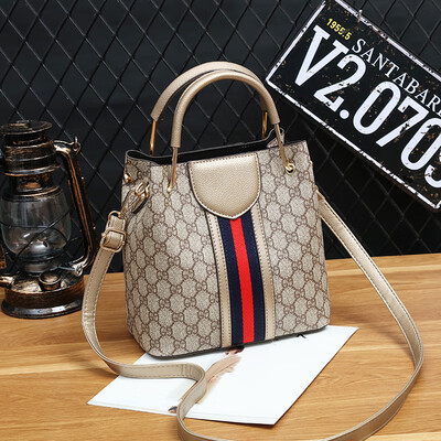 

Shanghai new lady fashion European&American handbag old flower bucket bag one shoulder slanted female bag big bag