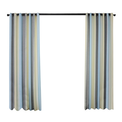 

High Shading Punched Window Curtain Nordic Color Striped Blackout Cotton Line Curtain for Living Room Bedroom Decoration