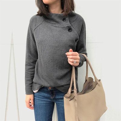

Womens Casual Slim Coat Long Sleeve Buttons Warm Pullover Hoodie Outwear Tops