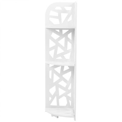 

Greensen 3-Tier White Hollow Carved Bathroom Corner Shelf Storage Rack Free Standing
