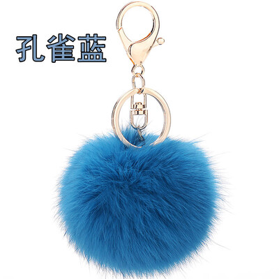 

Rabbit hair ball key ring car with 8 cm plush accessories female key chain cute fur bag pendant lobster clasp