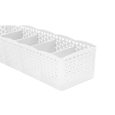 

Gobestart 5 Cells Plastic Organizer Storage Box Tie Bra Socks Drawer Cosmetic Divider