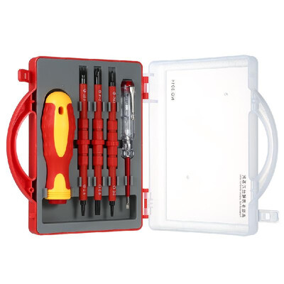 

5pcs 500V Insulated Screwdrivers Set with Magnetic Slotted Phillips Pozidriv Bits&Test Pen Electrical Work Repair Tools Kit
