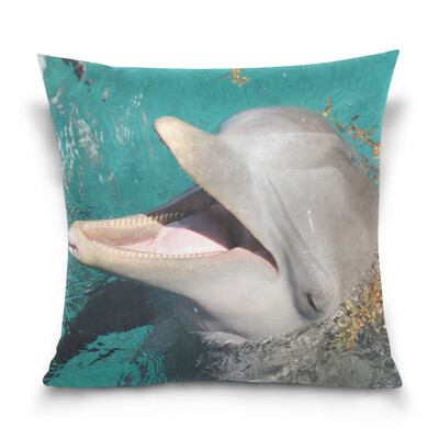 

Throw Pillow Case Decorative Pillow Covers 16 X 16 inch Dolphin Pattern Pillowcase