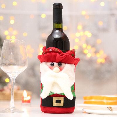 

Tailored Wine Bottle Cover Bags Decoration Home Party Santa Claus Christmas