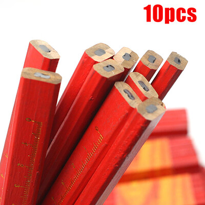 

10PcsSet Carpenter Pencils Red Lead Sharpener For DIY Builder Woodworking Tools