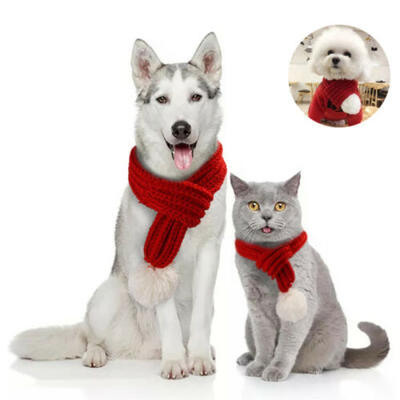 

Christmas Knitted Dog Scarf Collar Winter Cats Dog Scarfs for Small Large Dogs