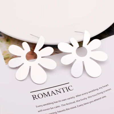 

E1006 Korean Style Cute Metal Flower Earrings For Women Girl Fashion Big Sweet Pendant Earrings Brincos Wedding Party Jewelry