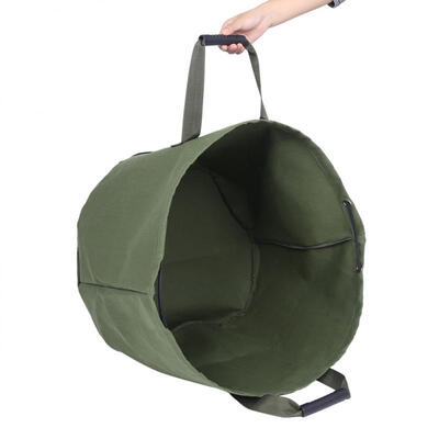 

Greensen Portable Waterproof Reusable Canvas Garden Lawn Leaf Trash Waste Bag Container Storage Tote