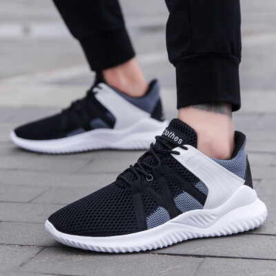 

Trendy fashion mens shoes breathable wild flying woven breathable running tide shoes mesh sports shoes men