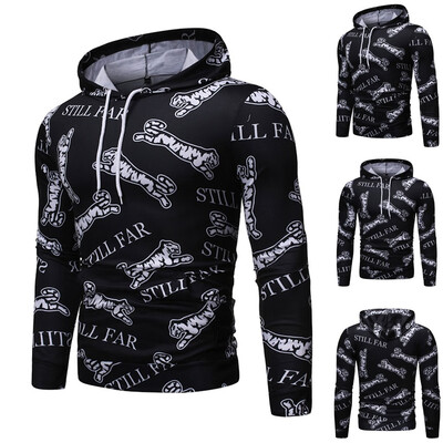 

Toponeto Men Splicing Tie Dyeing Pullover Long Sleeve Hooded Sweatshirt Tops Blouse