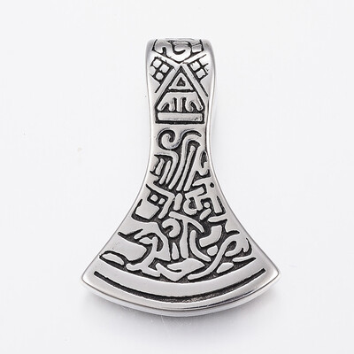

304 Stainless Steel Pendants Axe Antique Silver 445x31x11mm Hole 6mm