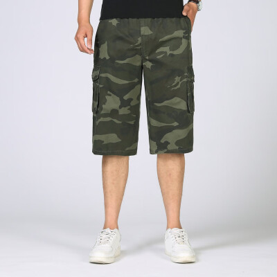 

Gobestart Mens New Style Large Camouflage Overalls Outdoors Comfortable Cropped Trousers
