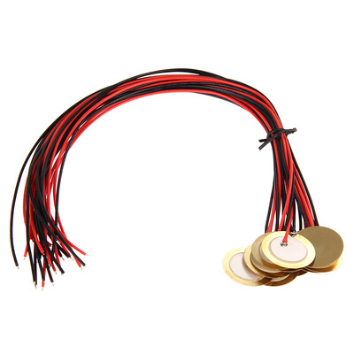 

12pc 27mm Piezos With Leads - Cigar Box Guitar Pickups Drum Triggers