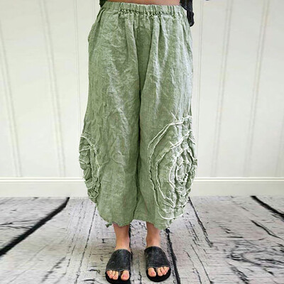 

Fashion Women Solid Casual Easy Sport Work Casual Trouser Loose Pants