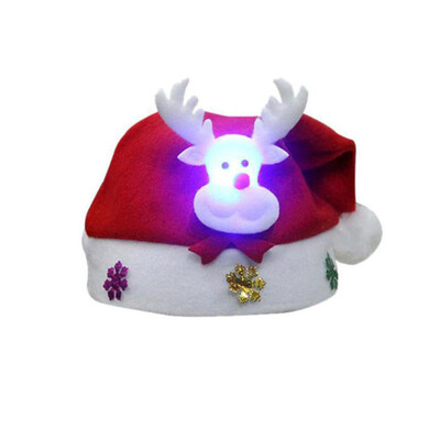 

Gobestart 2PC Adult LED Christmas Hat Santa Claus Reindeer Snowman Xmas Gifts Cap