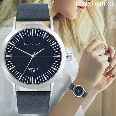 

RM ECONOMICXI Sleek Minimalist Dial Round Belt Womens Watch Jewelry Gift E11-U