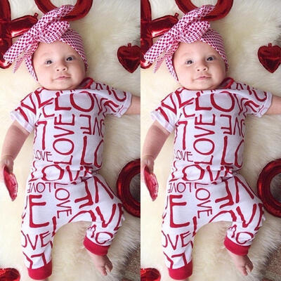 

LOVE Newborn Baby Girl Clothes Bodysuit Romper Jumpsuit Outfits One-pieces 0-18M