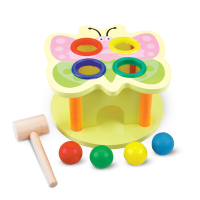 

Pounding Bench Wooden Toy With Mallet Hammer Punch Ball Drop Preschool Baby Kids Educational Development Toys Yellow