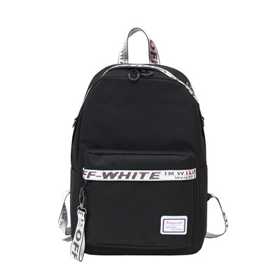 

Casual backpack bag USB charging socket nylon solid color backpack
