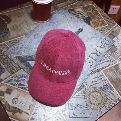 

South Korea corduroy letter baseball cap fallwinter mens&womens caps casual Joker student sun hat hip hop hat