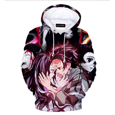 

Anime Demon Slayer Kimetsu No Yaiba Kamado Nezuke Tanjirou Custome 3D Hoodie