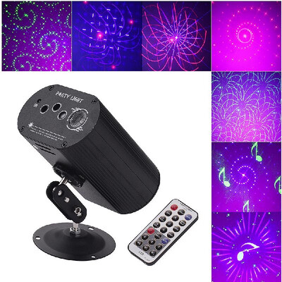 

Laser Party Decoration Lights Dj Disco Stage Strobe Lights Sound Activited Multiple Patterns with Remote Control for Parties Bar H