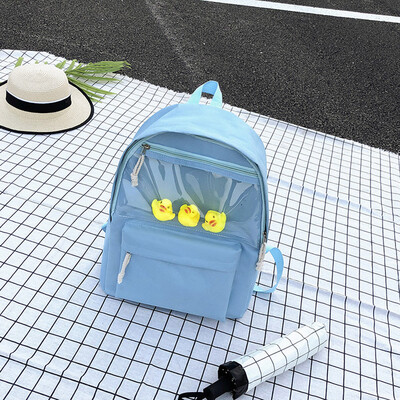 

Tailored Fashion Lady Solid Color Transparent Zipper Versatile Shoulder Bag Student Bag