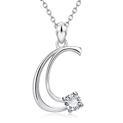 

Initial Necklace 925 Sterling Silver Letters 26 Alphabet Pendant Necklace