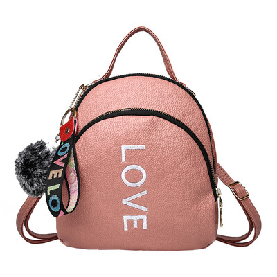 

Girl Shoulder Bag Women Girl Hairball Shoulder Bags Leather Women Pure Color Back pack Satchel Travel Shoulder Bag Strap