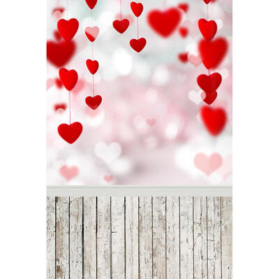 

Valentines Day Heart Printed Digital Photography Background Cloth Backdrops