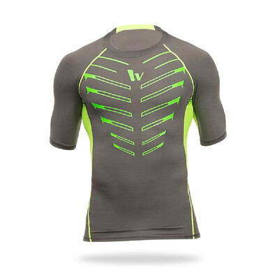 

Mens Short Sleeve Compression Shirt Sport Fitness Bodybuilding Gym Running Reflective Top T-Shirt