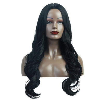 

23" Long Curly Hair Big Wavy Wigs Sexy Black High-temperature Fibers Wigs Nature for Daily&Party Cosplay