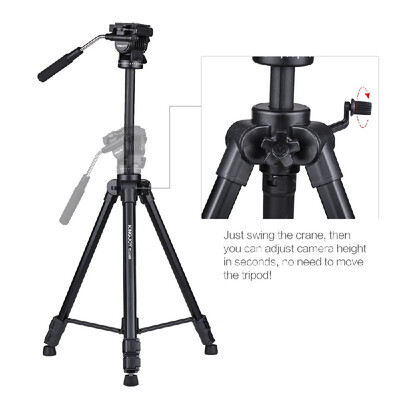 

Kingjoy VT-1500 166cm54ft Portable Lightweight Camera Video Tripod with Panoramic Damping Head Aluminum Alloy Tube Max Load 10k